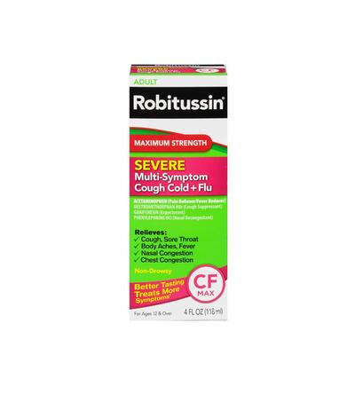 Robitussin Multi Symptom Cough Cold Plus  Flu Relief 4fl oz: $30.95