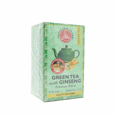Triple Leaf Green Tea With Ginseng Tea Bags 20 count: $15.00