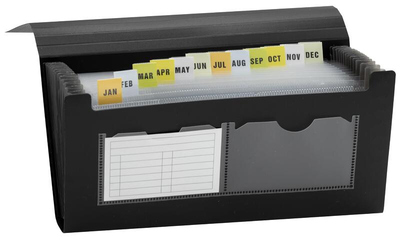 Expandable Cheque Folder Black 13 Pocket