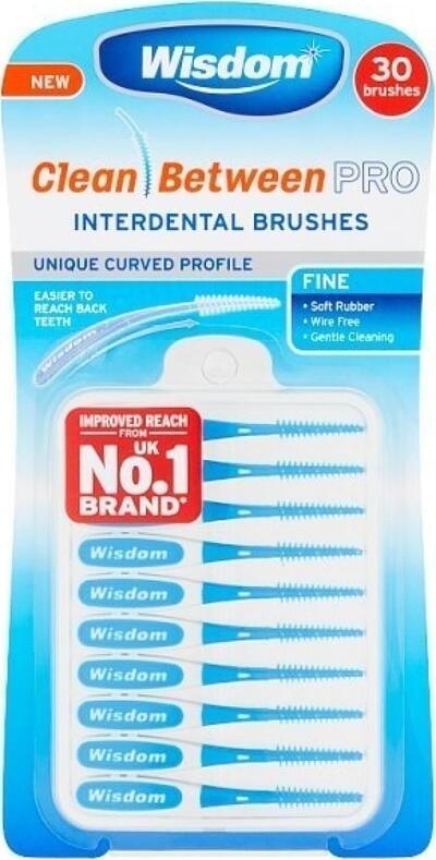 Wisdom Clean Between Pro Interdental Fine Brushes 30 count