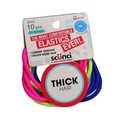 Conair Scunci Hair Elastics Thick Hair Neon 10 pack