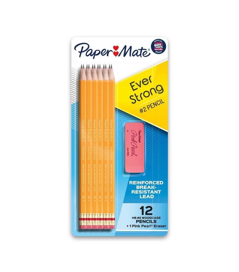 Paper Mate Everstrong Pencils With Eraser #2 12 count