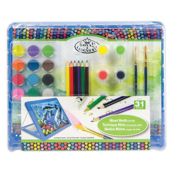 Mixed Media Blue Easel Art Set