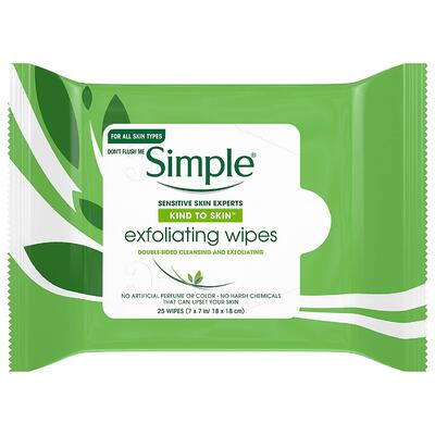 Simple Exfoliating Wipes 25 count