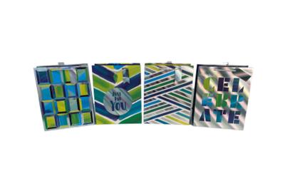 Paper Bag Metallic Blues Medium Assorted 1 count