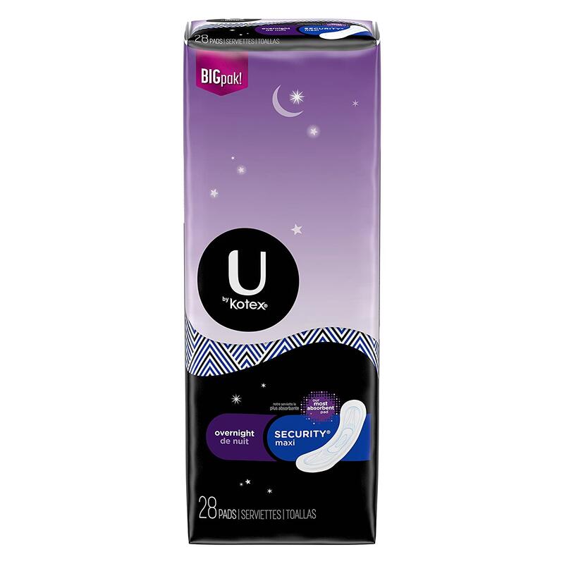 U by Kotex Security Maxi Pad Without Wings Unscented Overnight 28 count: $34.00