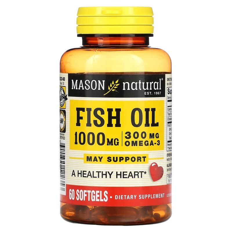 Mason Omega-3 Fish Oil 1000mg Softgels 60's