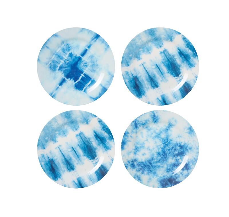 C.R. Gibson Americana Tie Dye Reusable Melamine Plate Set 9