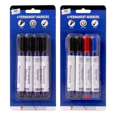 Permanent Markers Chisel Tip 4ct