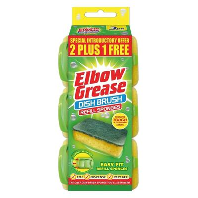 Elbow Grease Dish Brush Refill Sponges 3pk