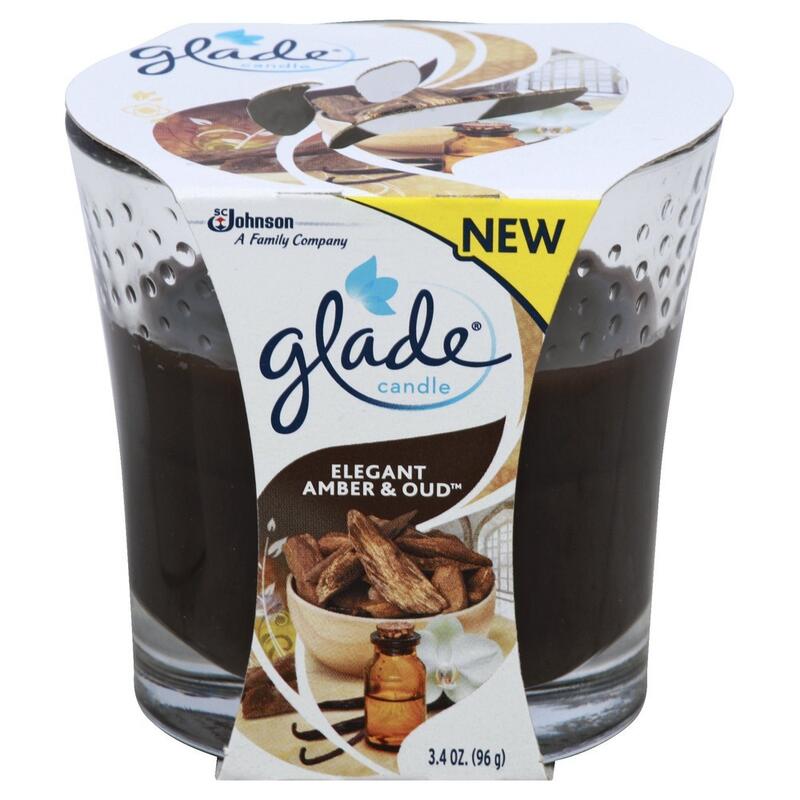 Glade Elegant Amber & Oud Candle 3.4oz