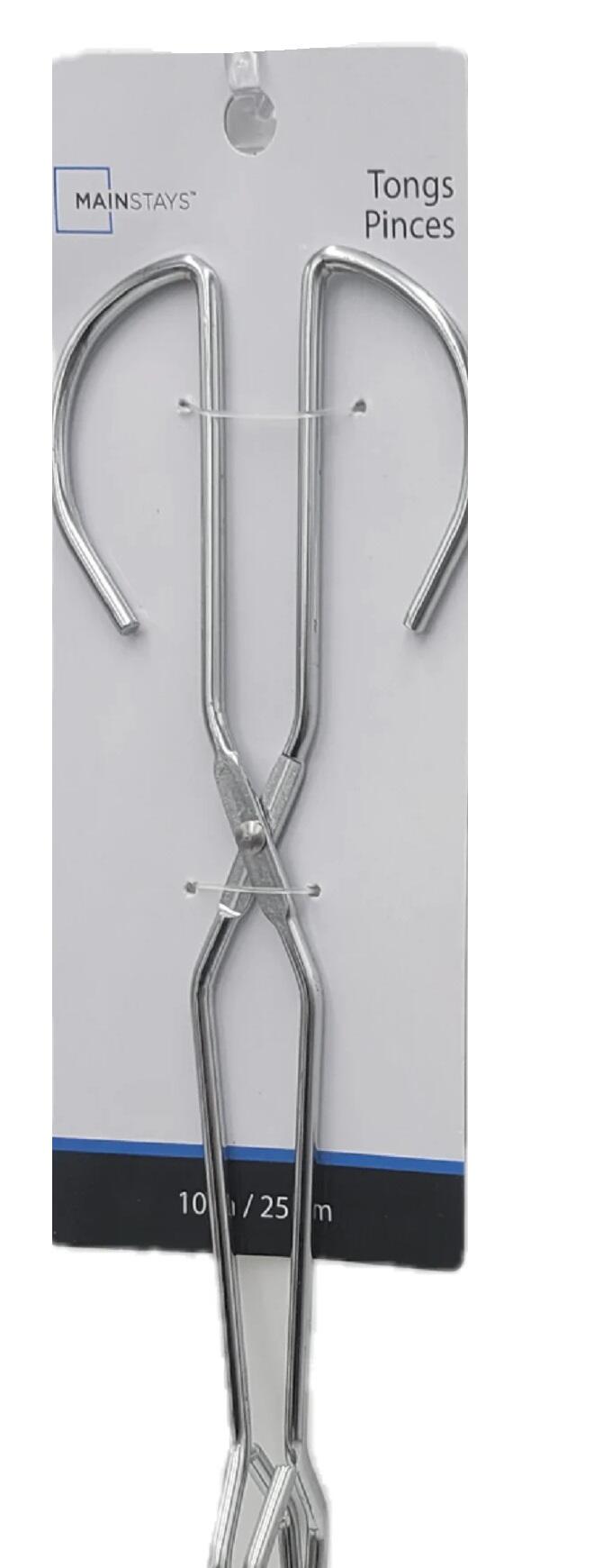Mainstays Metal Angle Serving Tongs 10