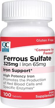 Quality Choice Ferrous Sulfate 325mg 100 Tabs: $13.75