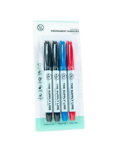 Supply Line Permanent Markers Assorted 4 count