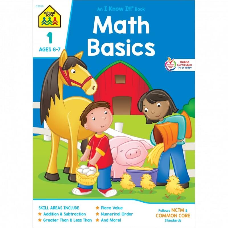 School Zone Curriculum Workbooks Math Basics Grade1