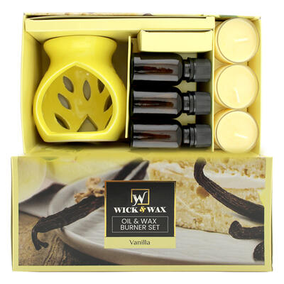 Wick & Wax Oil & Wax Burner Set Vanilla