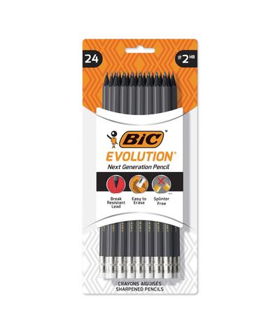 Bic Evolution Pencil Black Barrel 24 count