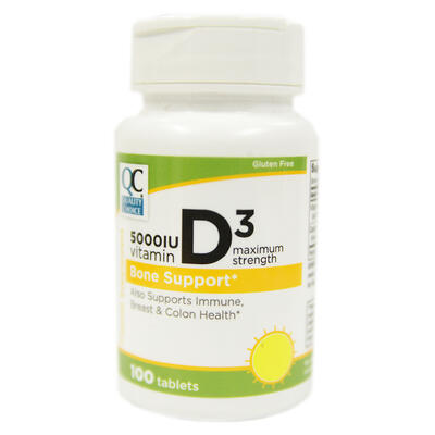 QC Vitamin D3 5000IU Maximum Strength Bone Support 100ct: $10.00