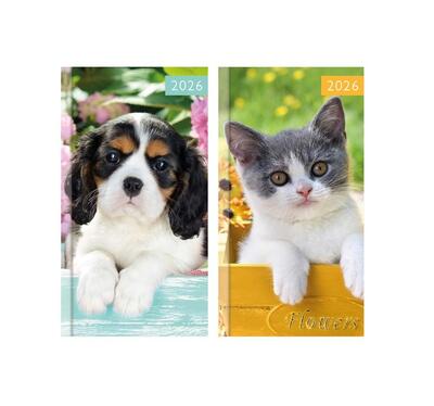 Diary Slim WTV Photo Kitten & Puppy Assorted