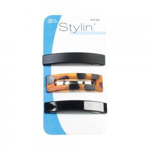 Metal Back Barrettes 3pc