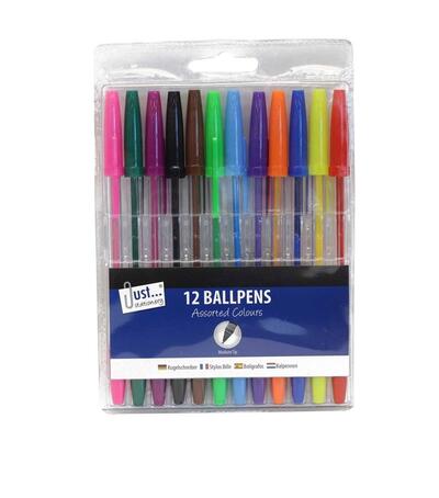 Just Stationery Ball Pens 12pk
