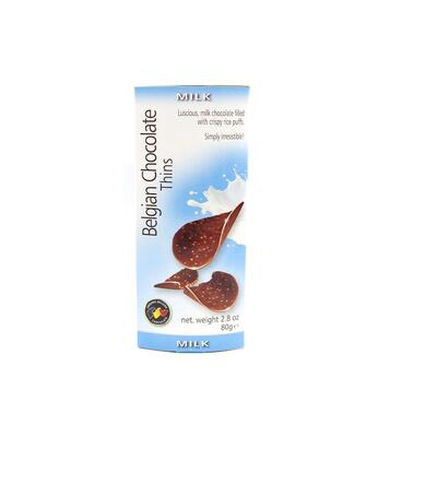 Belgium Chocolate Milk Thins Chips 80g