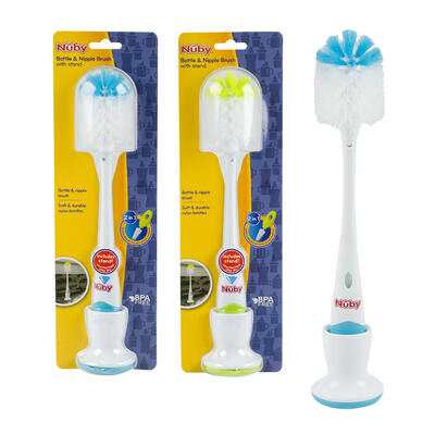 Nuby Bottle & Nipple Brush With Stand 1 count