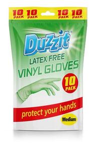 Duzzit Latex Free Vinyl Gloves Medium 10 pack: $4.01