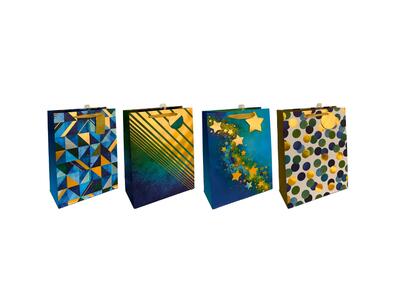 Paper Bag (P) Geometric Blue Assorted 1 count
