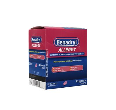 Benadryl  Display Box 25 Packets Of 2 Pills: $2.75